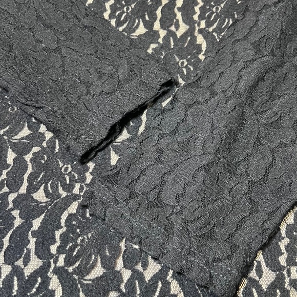 Jessica Holbrook Womens Size Medium Lace Overlay Top Black Sheer Party Date Chic - Picture 7 of 10
